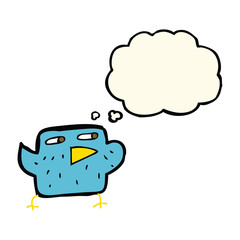 cartoon bird with thought bubble