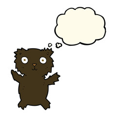 cartoon black bear with thought bubble