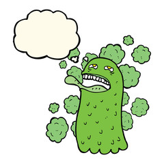 cartoon funny ghost with thought bubble