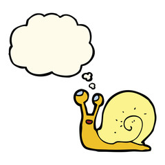 cartoon snail with thought bubble