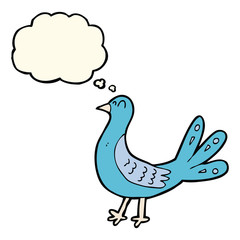 cartoon bird with thought bubble