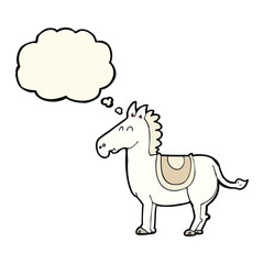 Obraz na płótnie Canvas cartoon donkey with thought bubble