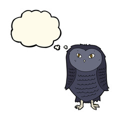 cartoon owl with thought bubble