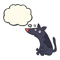 cartoon dog with thought bubble