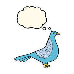 cartoon bird with thought bubble