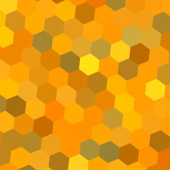 Abstract hexagon composition. Flat screen art. Gold design.