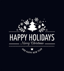 Naklejka premium Red Christmas Background With Typography, Lettering