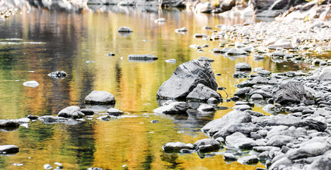 river detail with autumnal refelctions