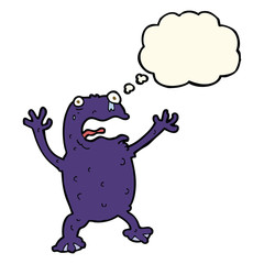 cartoon poisonous frog with thought bubble