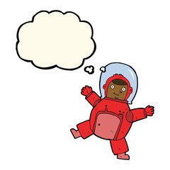 cartoon astronaut with thought bubble