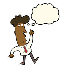 cartoon office man with thought bubble