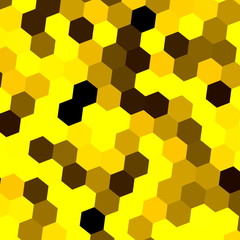 Yellow hexagon background idea. Art concept. Retro picture.