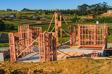 Fototapeta na wymiar Construction of new home building, Auckland, New Zealand
