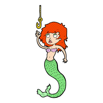 cartoon mermaid and hook