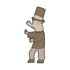 cartoon werewolf in top hat
