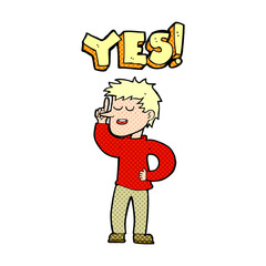 cartoon man saying yes
