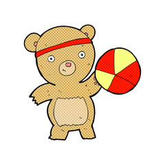 cartoon bear playing sports