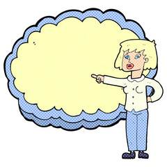 cartoon woman with text cloud space