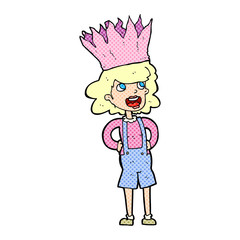 cartoon person wearing crown