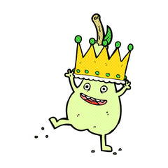 caroon pear wearing crown
