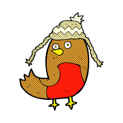 cartoon robin in hat