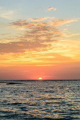 Tropical beach at sunset