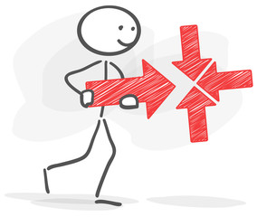 stickman arrow solution red