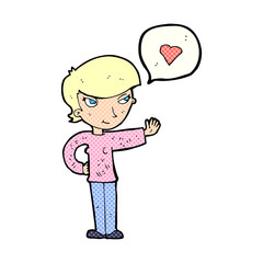 cartoon woman in love