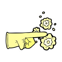 pointing rubber glove cartoon