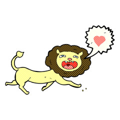 cartoon lion with love heart