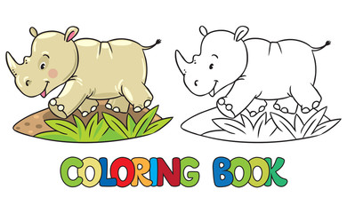Coloring book of little rhino