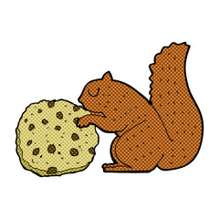 cartoon squirrel with cookie