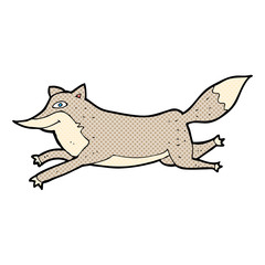 cartoon happy wolf running