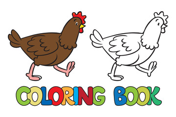 Funny chicken coloring book