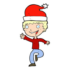 cartoon man ready for christmas