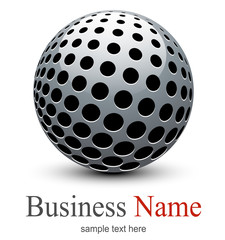 Logo, abstract sphere with halftone shape