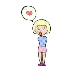 cartoon woman in love