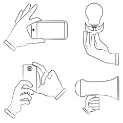 sketch hand gestures set