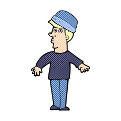 cartoon man wearing hat