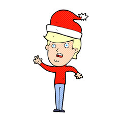 cartoon man ready for christmas