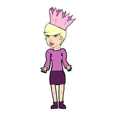 cartoon woman wearing paper crown