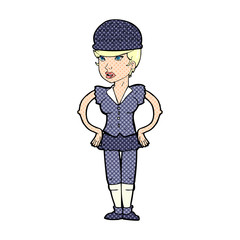 cartoon woman wearing hat
