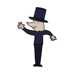 cartoon waving werewolf