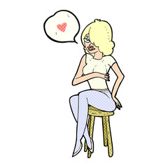 cartoon woman with love heart