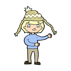 cartoon man wearing winter hat