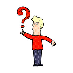 cartoon man asking question
