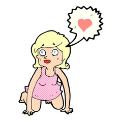 cartoon woman in love