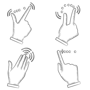 hand touching screen symbol