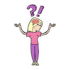 cartoon woman asking question