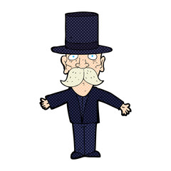 cartoon man wearing top hat
